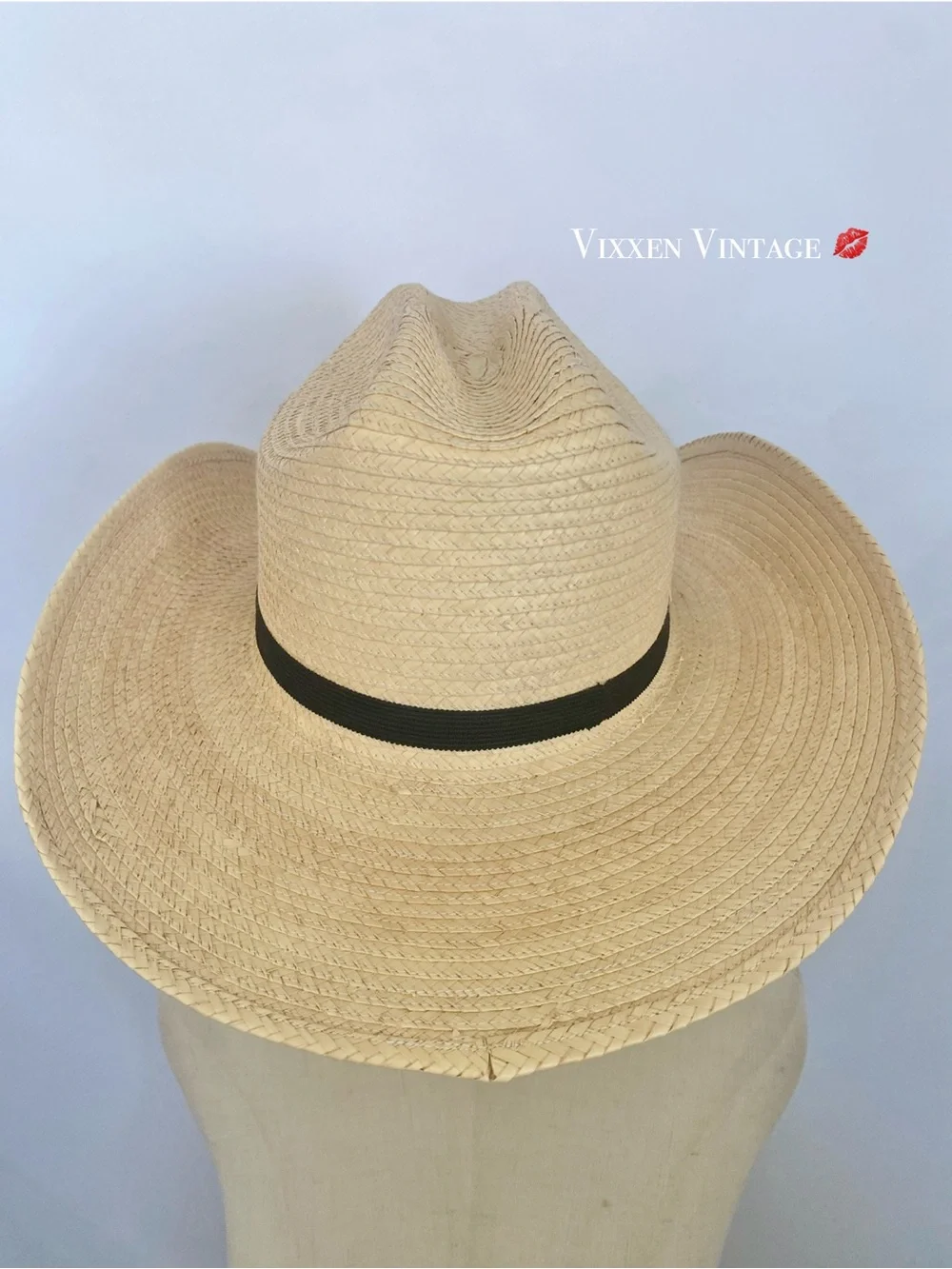 SUNBODY HATS HOUSTON, TEXAS 'KID'S CATTLEMAN PALM LEAF STRAW HAT' IN NATURAL